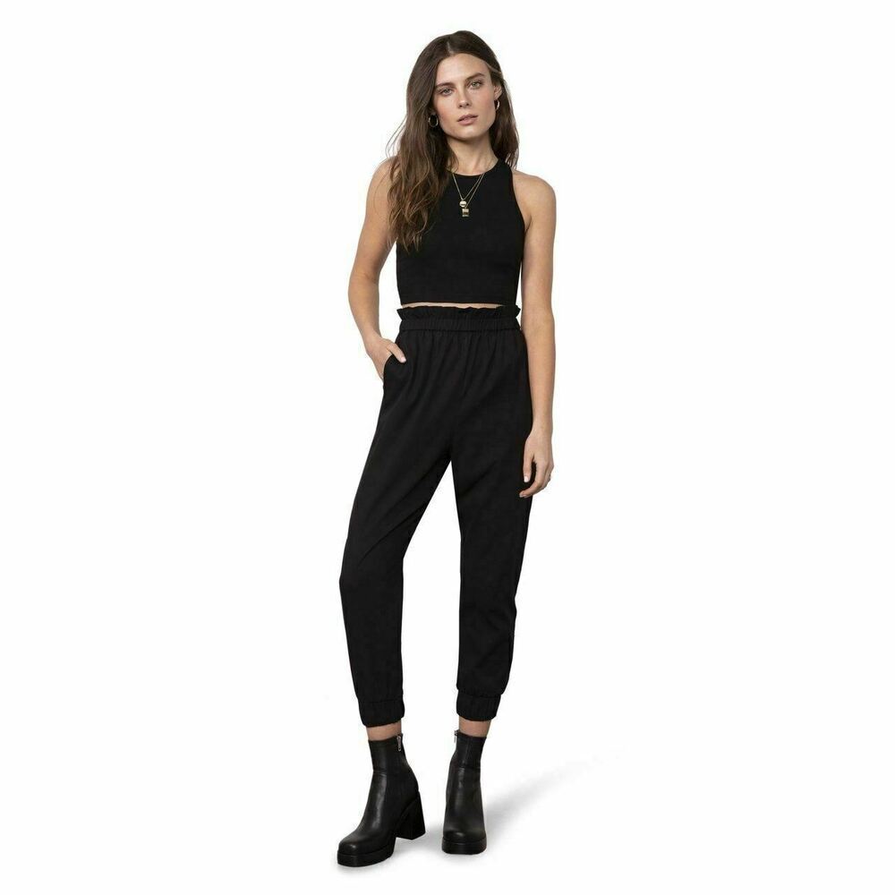 BB Dakota Urban Exploration Light High Rise Cotton Jogger Pant JK303782 Black 2